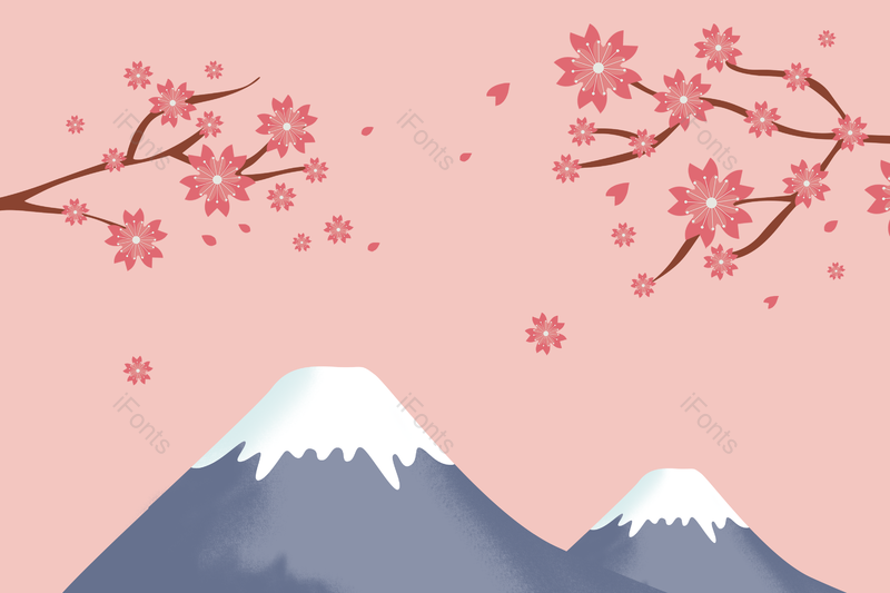 雪山图片,插画元素,日本PNG,简约免抠素材